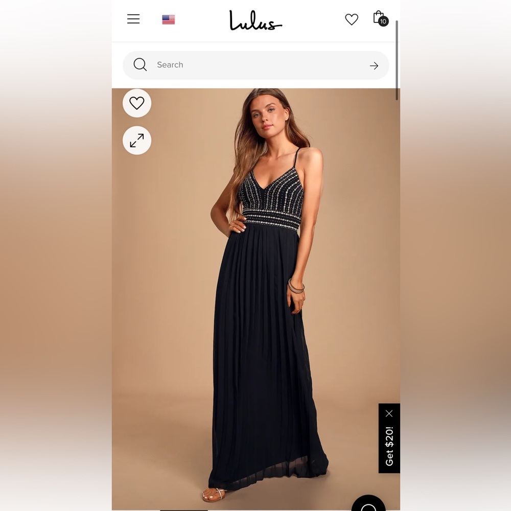 Lulus Black beaded top maxi dress
